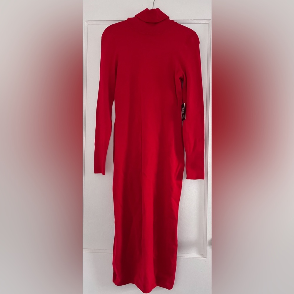 NWT Express Red Long Sleeve Dress - Picture 2 of 5